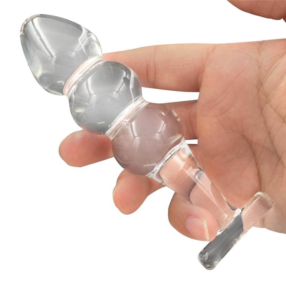 Seductive Anal Symphony – Beaded Glass Plug with Vibrator