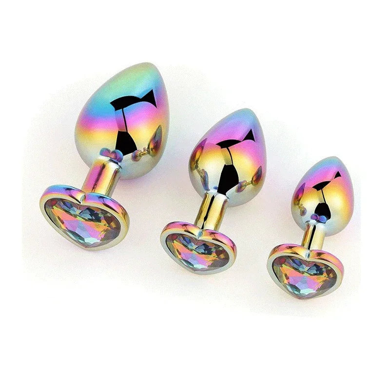 Adorable Rainbow Heart Anal Plug