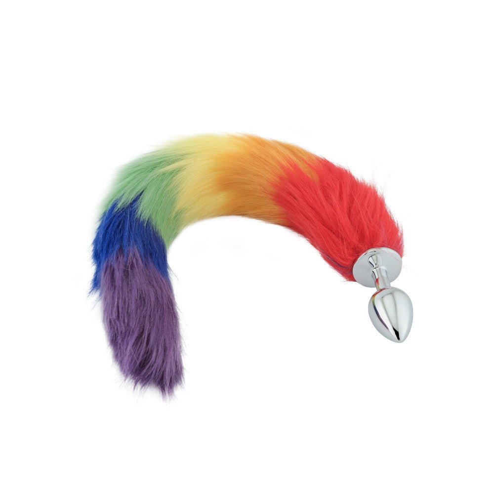 Enigmatic Foxfire – Metal Anal Plug with Rainbow Tail