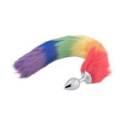 Enigmatic Foxfire – Metal Anal Plug with Rainbow Tail