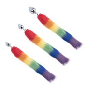Enigmatic Foxfire – Metal Anal Plug with Rainbow Tail