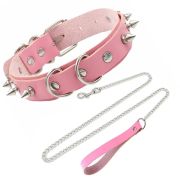 Unbridled Lust – Rivet Leather Collar & Neo-Goth Leash with Sizzling Body Chain