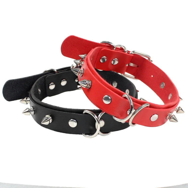 Unbridled Lust – Rivet Leather Collar & Neo-Goth Leash with Sizzling Body Chain