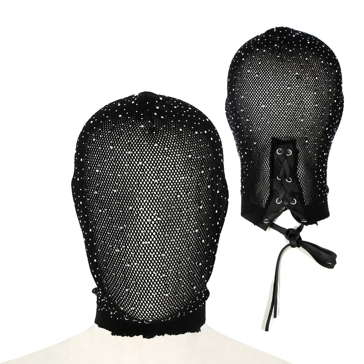 Alluring Diamond Lace Head Mask