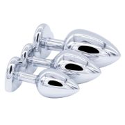 Jeweled Stainless Steel Anal Plug Set (3 Piece)