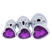 Jeweled Stainless Steel Anal Plug Set (3 Piece)