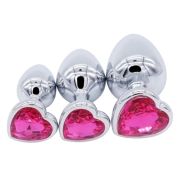 Jeweled Stainless Steel Anal Plug Set (3 Piece)