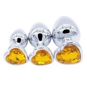 Jeweled Stainless Steel Anal Plug Set (3 Piece)