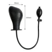 Thrilling Inflatable Delight – Black Silicone Dildo