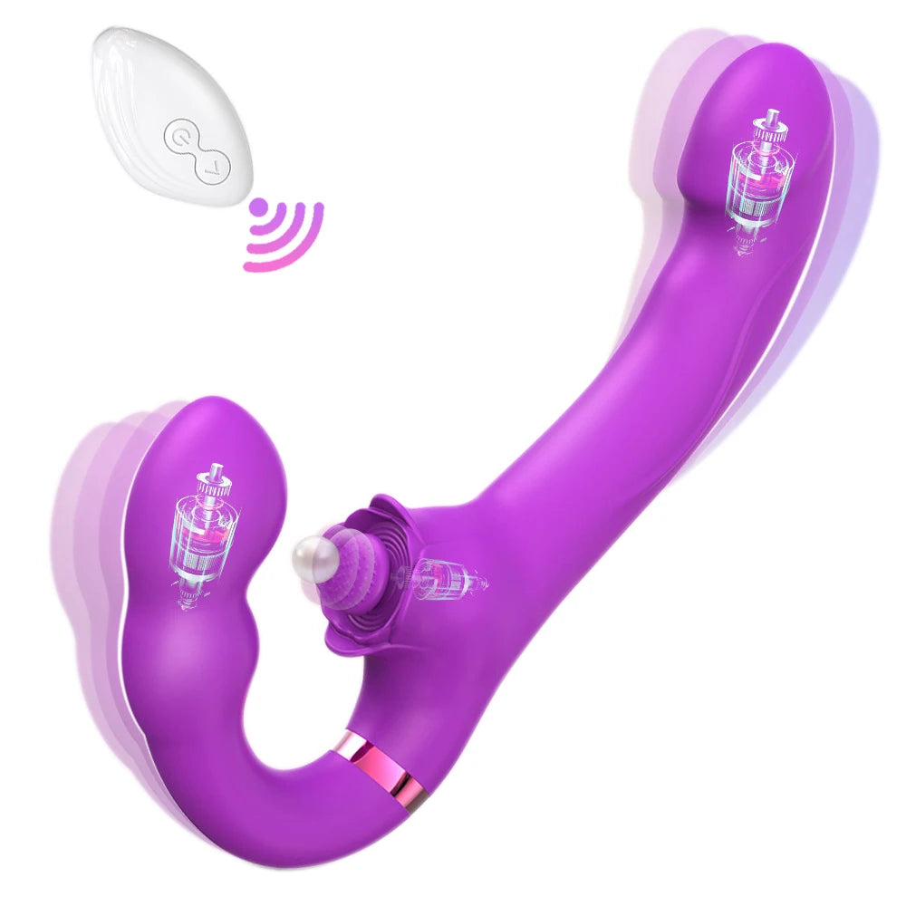 🎀The Enchantment of Intimacy: Lesbian Delight Strapless Strap – on Double Dildo Vibrator🎀